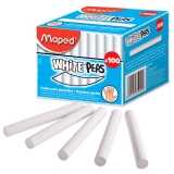 Мелки MAPED (Франция), набор 100 шт., белые, круглые, специальная формула «без пыли»